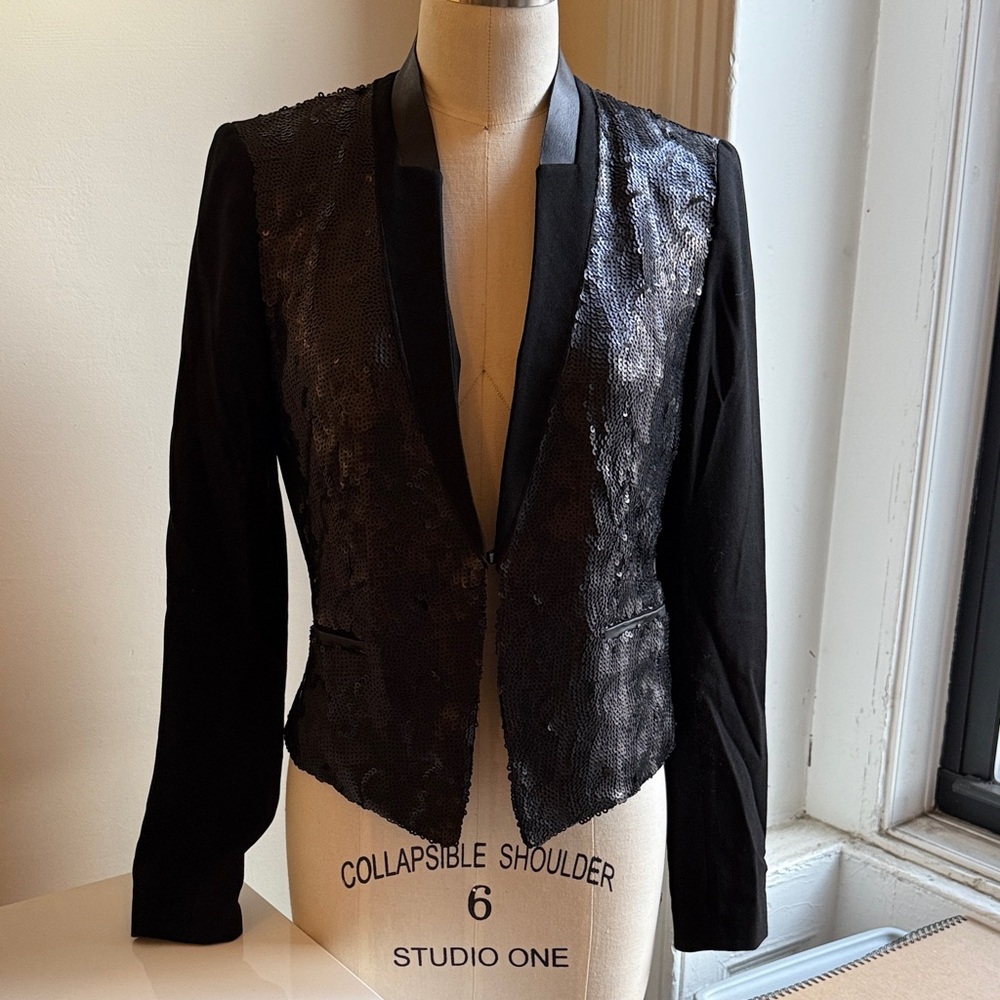 Elie Tahari Black Sequin Women's Blazer - Size 6
